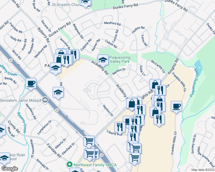 map of restaurants, bars, coffee shops, grocery stores, and more near in Philadelphia