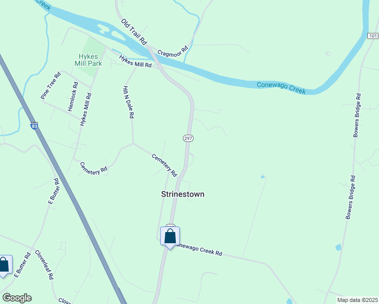 map of restaurants, bars, coffee shops, grocery stores, and more near 5800 Susquehanna Trail in Manchester