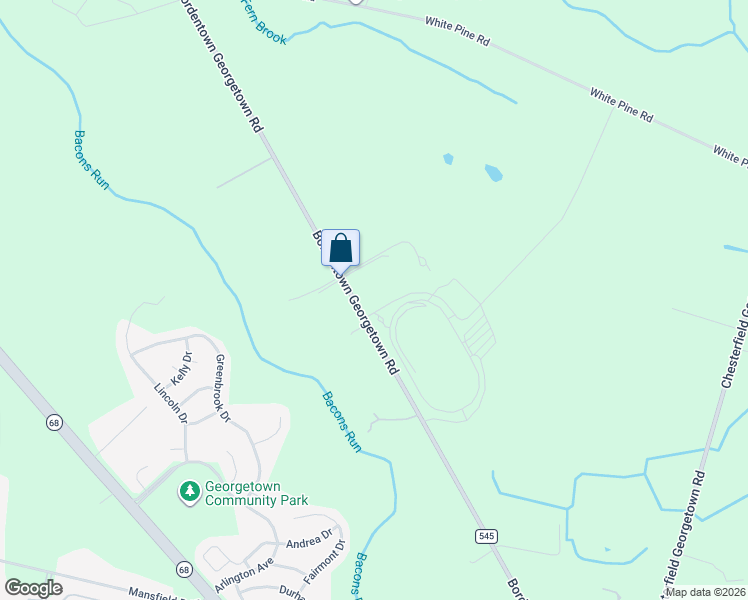 map of restaurants, bars, coffee shops, grocery stores, and more near 197 Bord Georgetown Road in Chesterfield Township