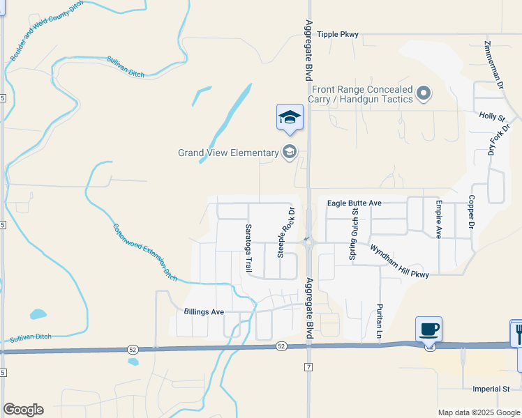 map of restaurants, bars, coffee shops, grocery stores, and more near 2823 Steeple Rock Drive in Frederick