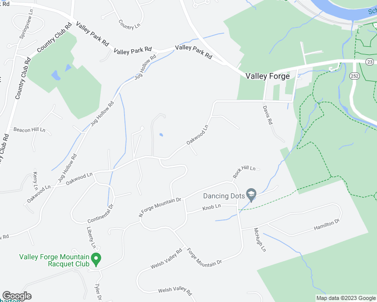 map of restaurants, bars, coffee shops, grocery stores, and more near 507 Oakwood Lane in Valley Forge