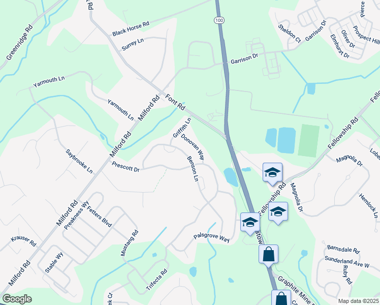 map of restaurants, bars, coffee shops, grocery stores, and more near 604 Benson Lane in Chester Springs