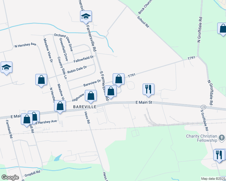 map of restaurants, bars, coffee shops, grocery stores, and more near 30 Battens Circle in Leacock-Leola-Bareville