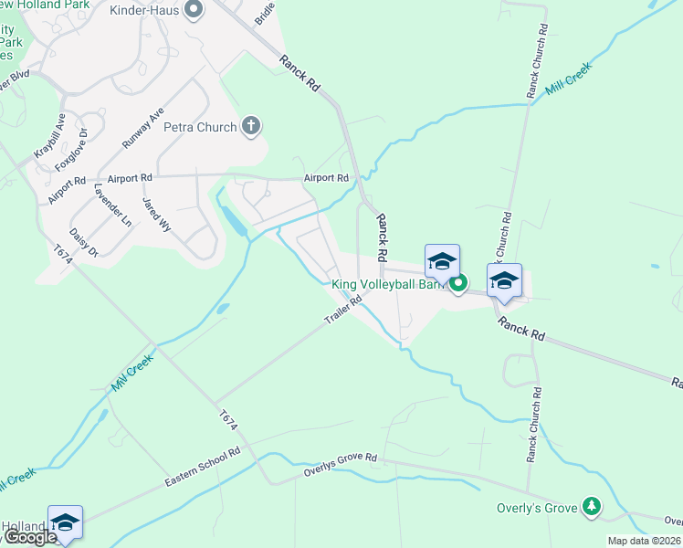 map of restaurants, bars, coffee shops, grocery stores, and more near 58 Trailer Road in New Holland