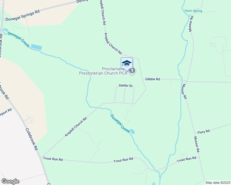 map of restaurants, bars, coffee shops, grocery stores, and more near Stellar Drive in Lancaster County