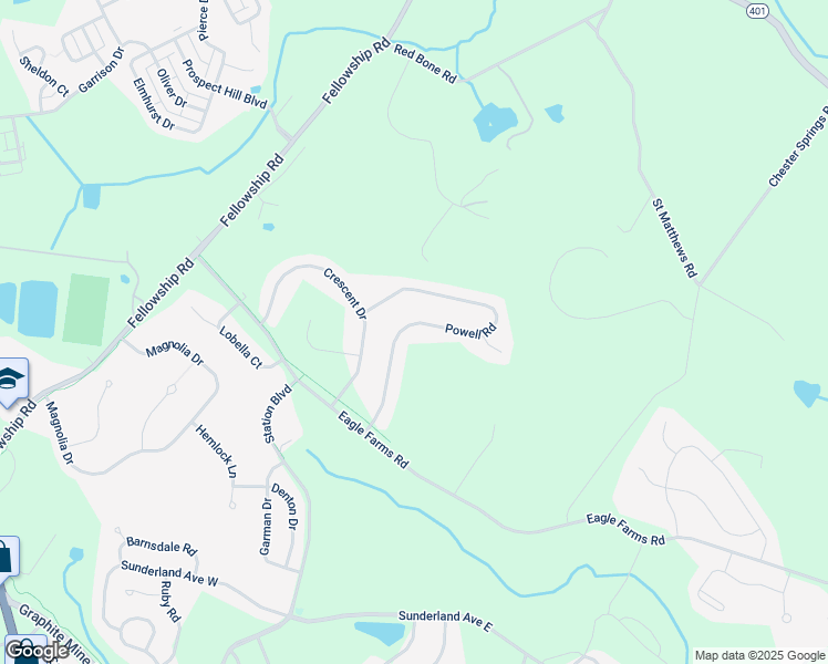 map of restaurants, bars, coffee shops, grocery stores, and more near 3936 Powell Road in Chester Springs