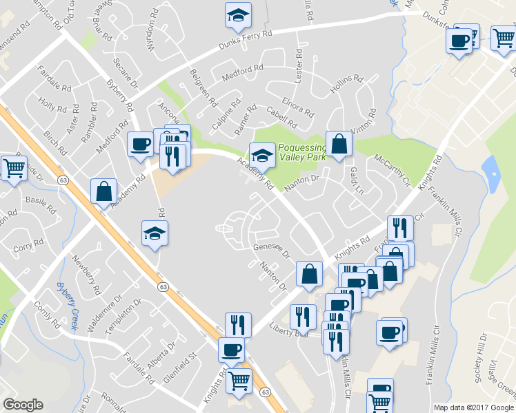 map of restaurants, bars, coffee shops, grocery stores, and more near 12566 Nanton Drive in Philadelphia