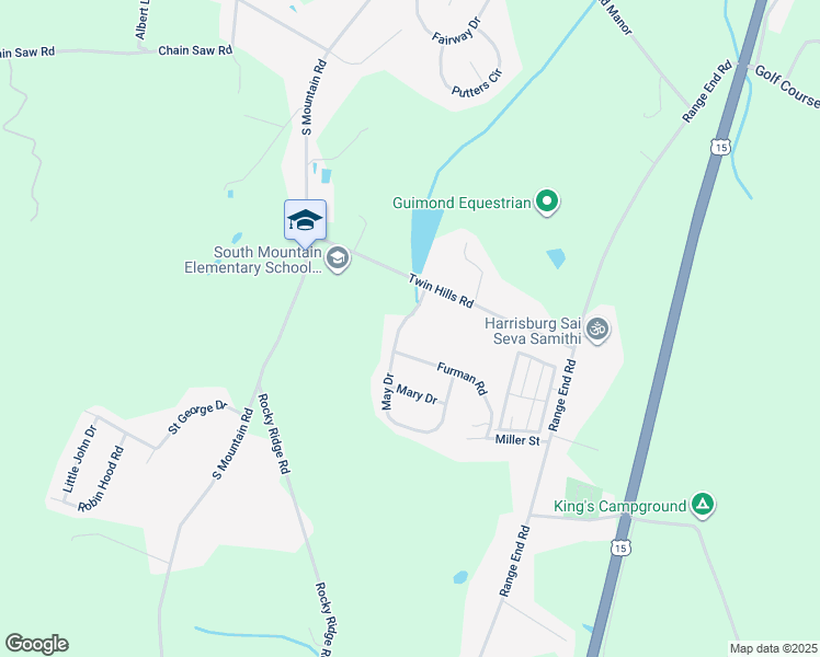 map of restaurants, bars, coffee shops, grocery stores, and more near 11 May Drive in Dillsburg