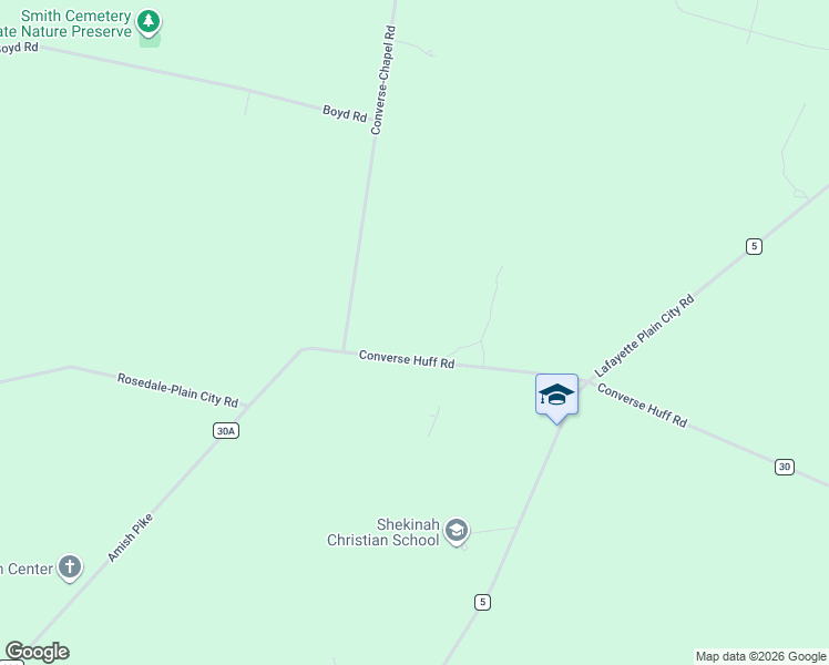 map of restaurants, bars, coffee shops, grocery stores, and more near 5000 Converse Huff Road in Plain City