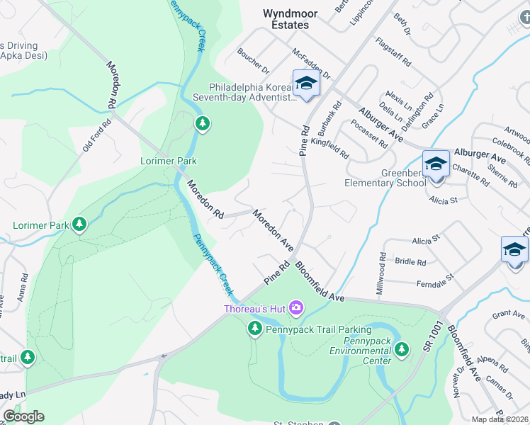 map of restaurants, bars, coffee shops, grocery stores, and more near 1 Moredon Road in Philadelphia