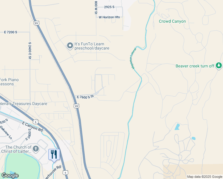 map of restaurants, bars, coffee shops, grocery stores, and more near 715 South in Mapleton