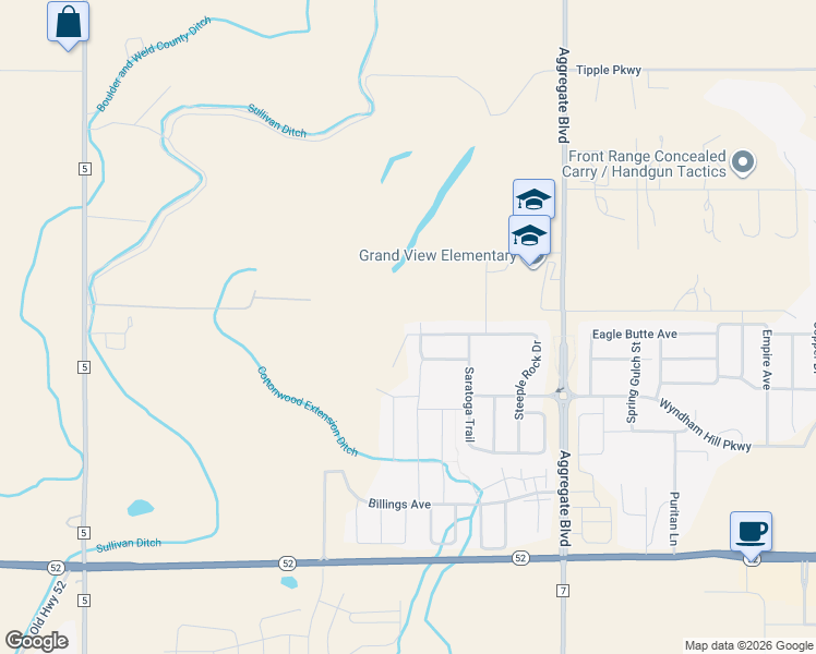 map of restaurants, bars, coffee shops, grocery stores, and more near 2522 Steeple Rock Drive in Erie