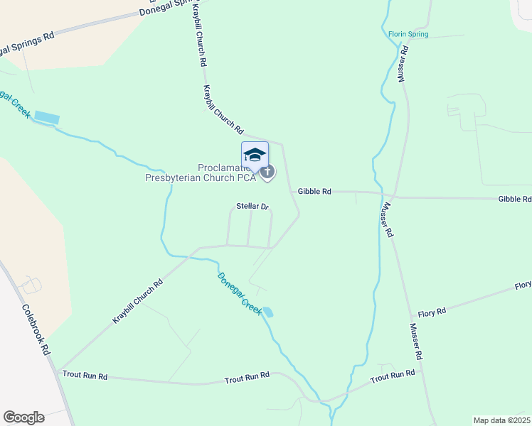 map of restaurants, bars, coffee shops, grocery stores, and more near Stellar Drive in Lancaster County