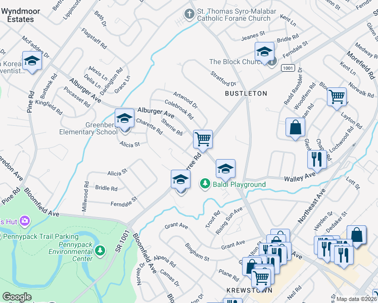 map of restaurants, bars, coffee shops, grocery stores, and more near 749 Charette Road in Philadelphia
