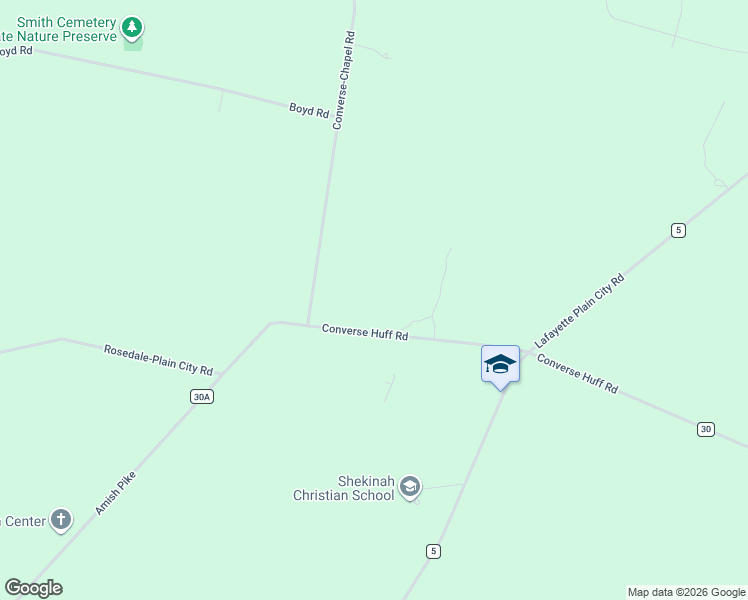 map of restaurants, bars, coffee shops, grocery stores, and more near 5000 Converse Huff Road in Plain City