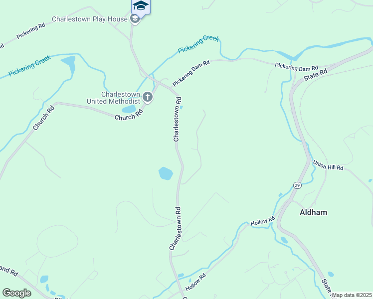 map of restaurants, bars, coffee shops, grocery stores, and more near 2340 Charlestown Road in Malvern