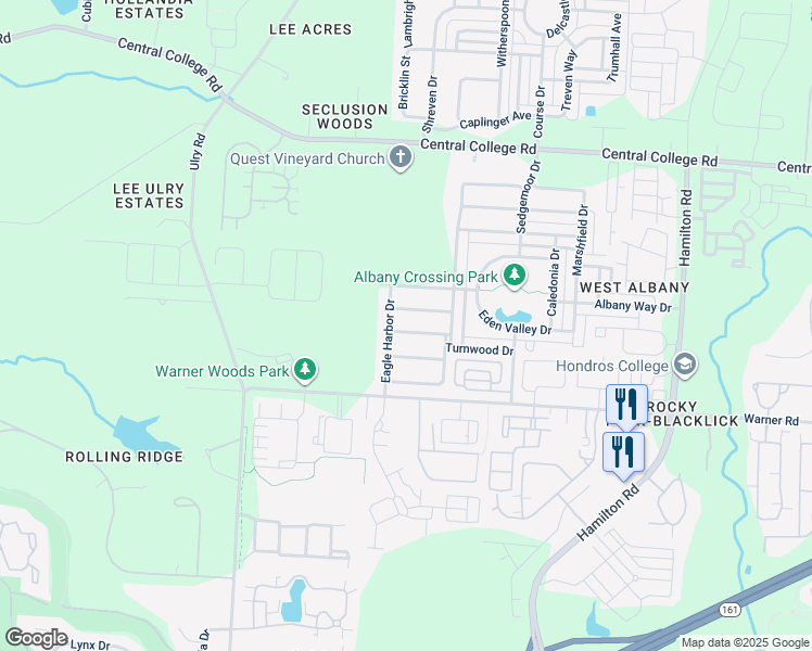 map of restaurants, bars, coffee shops, grocery stores, and more near 5874 Tarrycrest Drive in Westerville