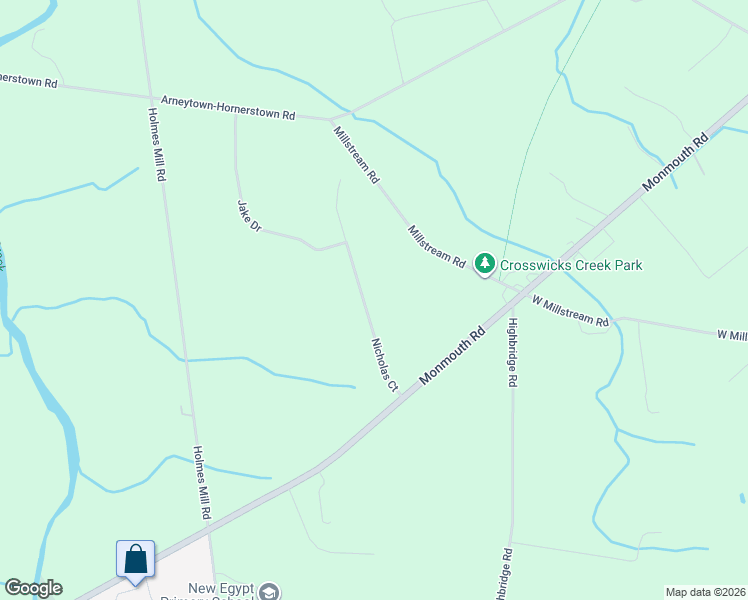 map of restaurants, bars, coffee shops, grocery stores, and more near 11 Nicholas Court in Upper Freehold