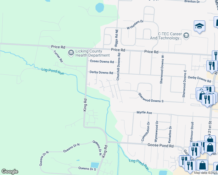 map of restaurants, bars, coffee shops, grocery stores, and more near 619 Glenbrook Drive in Newark