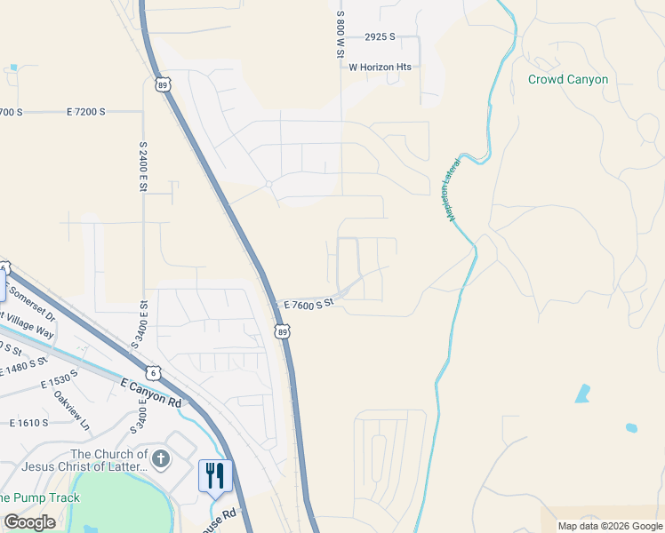 map of restaurants, bars, coffee shops, grocery stores, and more near 3923 South White Ash Drive in Springville