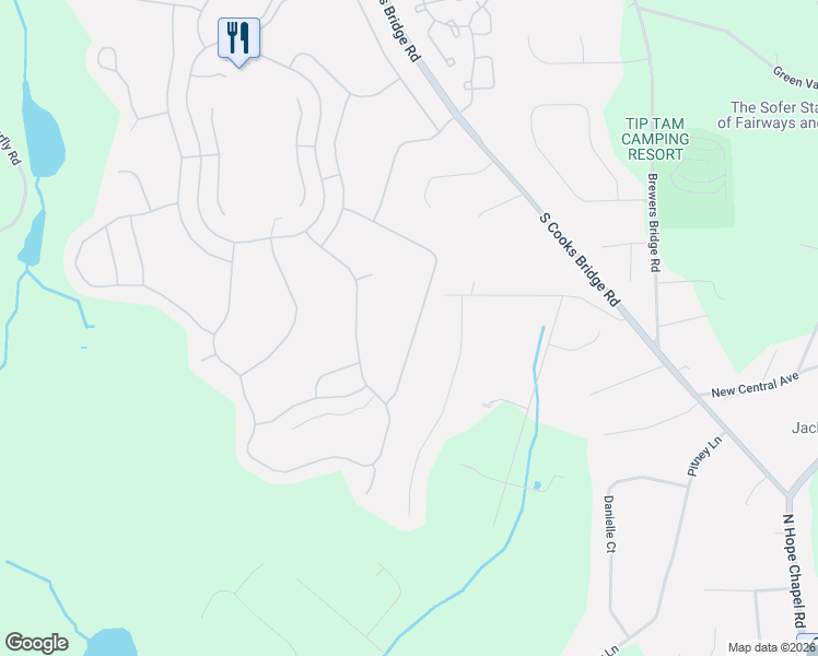 map of restaurants, bars, coffee shops, grocery stores, and more near 74 Crooked Stick Road in Jackson Township