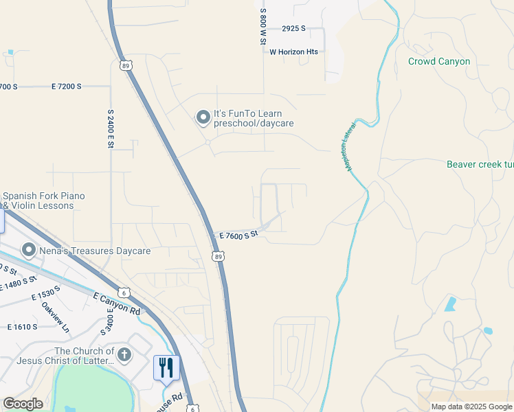 map of restaurants, bars, coffee shops, grocery stores, and more near 3923 South White Ash Drive in Springville