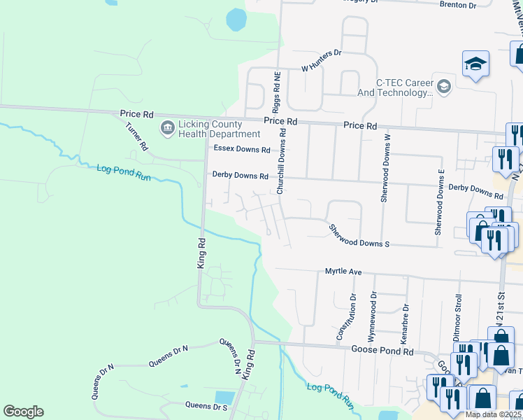 map of restaurants, bars, coffee shops, grocery stores, and more near 619 Glenbrook Drive in Newark