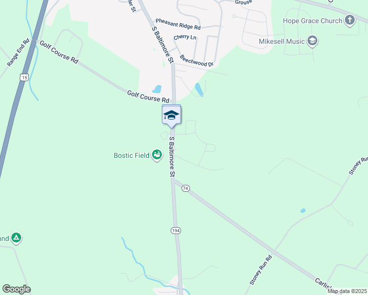 map of restaurants, bars, coffee shops, grocery stores, and more near 655 South Baltimore Street in Dillsburg