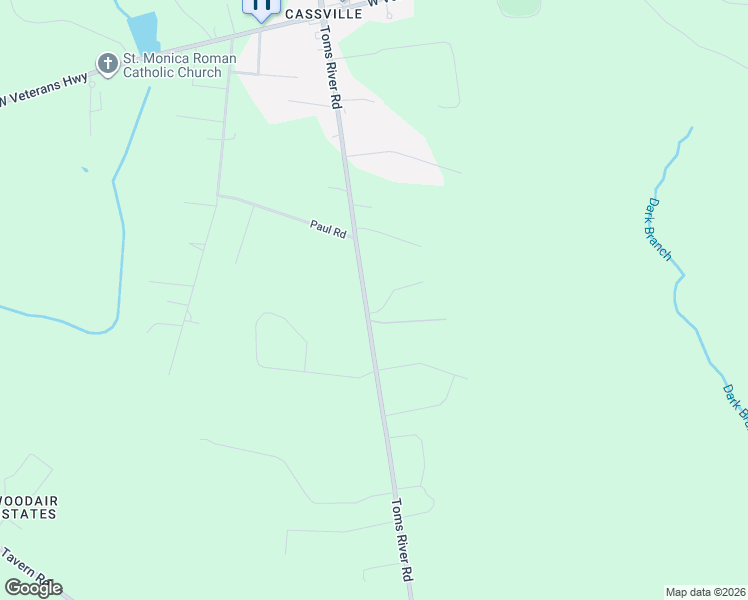 map of restaurants, bars, coffee shops, grocery stores, and more near 166 Toms River Road in Jackson Township