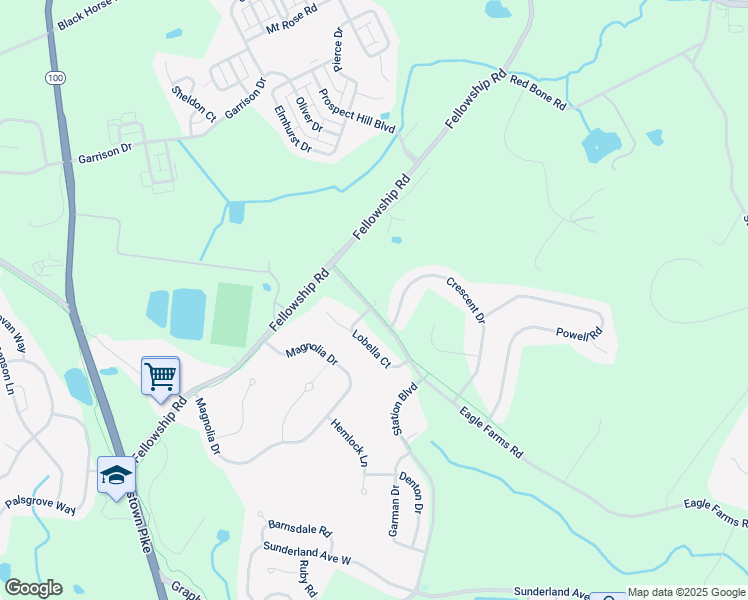 map of restaurants, bars, coffee shops, grocery stores, and more near in Chester Springs