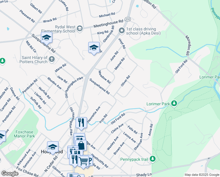 map of restaurants, bars, coffee shops, grocery stores, and more near 1111 Harriett Road in Montgomery