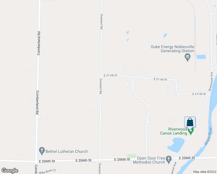 map of restaurants, bars, coffee shops, grocery stores, and more near 10212 Paradise Lane in Noblesville
