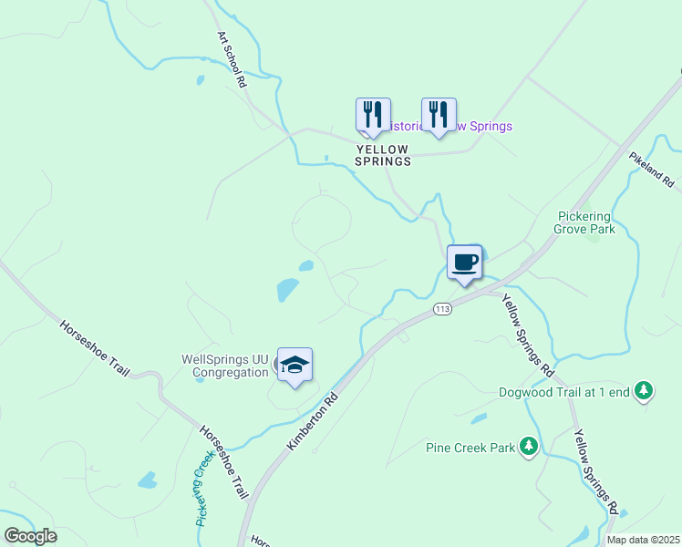 map of restaurants, bars, coffee shops, grocery stores, and more near 1220 Timber Ridge Lane in Chester Springs