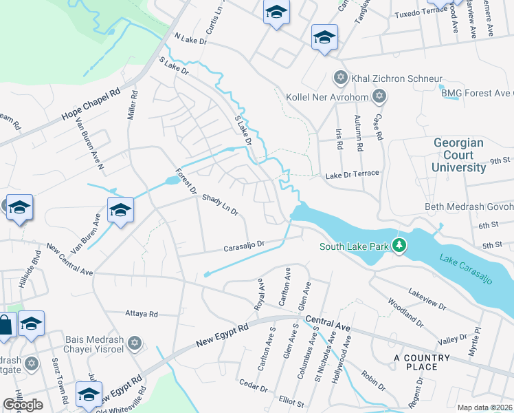 map of restaurants, bars, coffee shops, grocery stores, and more near 62C Hedge Drive in Lakewood