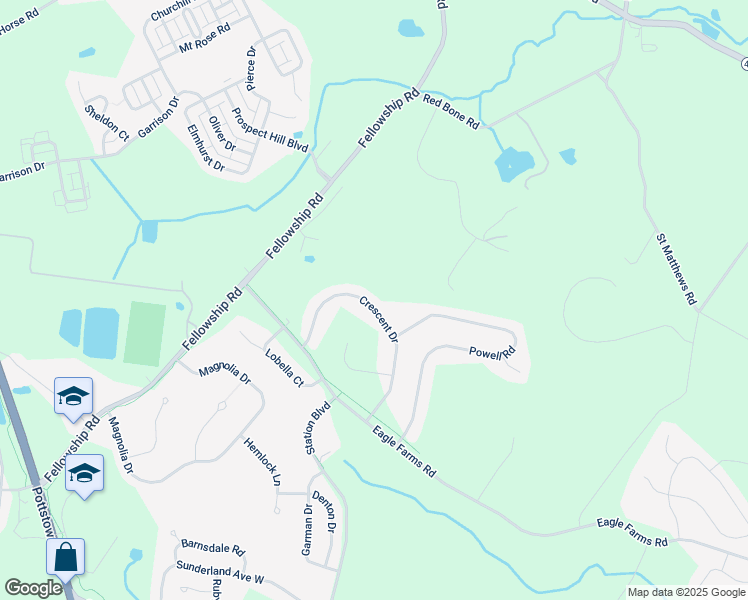 map of restaurants, bars, coffee shops, grocery stores, and more near 4134 Crescent Drive in Chester Springs