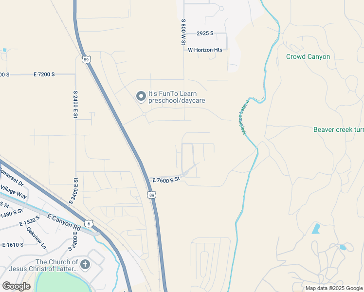 map of restaurants, bars, coffee shops, grocery stores, and more near 3736 South Powderwood Lane in Spanish Fork