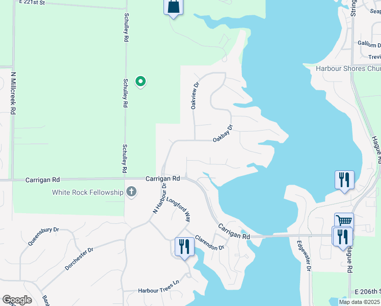 map of restaurants, bars, coffee shops, grocery stores, and more near 7076 Oakbay Drive in Noblesville