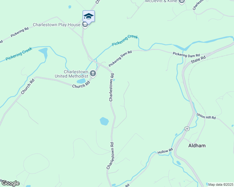 map of restaurants, bars, coffee shops, grocery stores, and more near 2340 Charlestown Road in Phoenixville