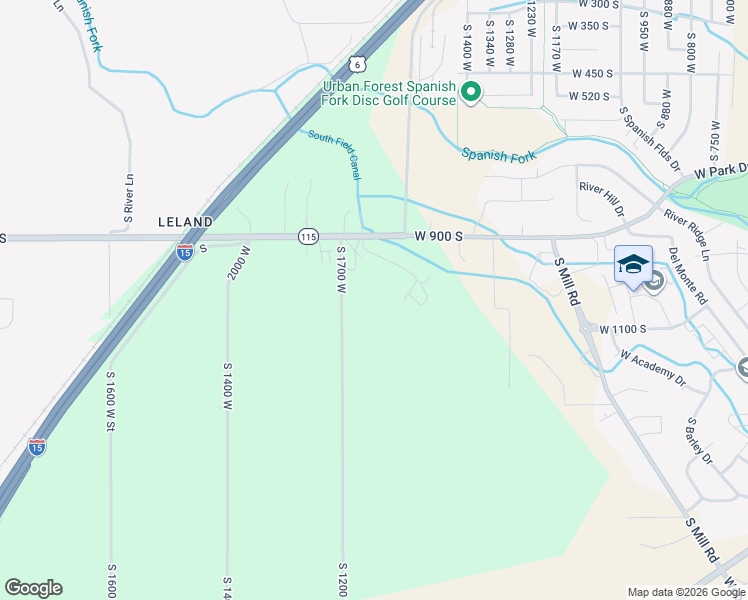 map of restaurants, bars, coffee shops, grocery stores, and more near 957 South 1700 West in Spanish Fork