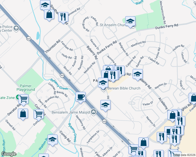 map of restaurants, bars, coffee shops, grocery stores, and more near in Philadelphia
