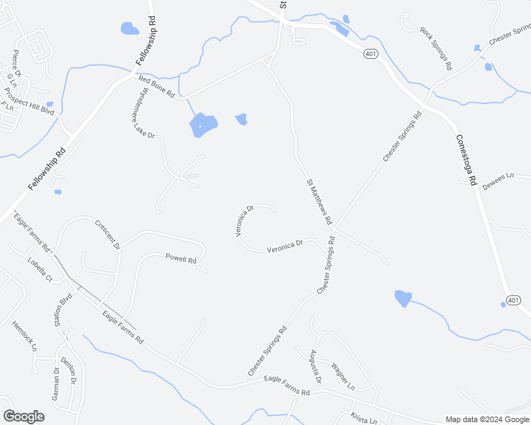 map of restaurants, bars, coffee shops, grocery stores, and more near 2548 Veronica Drive in Chester Springs