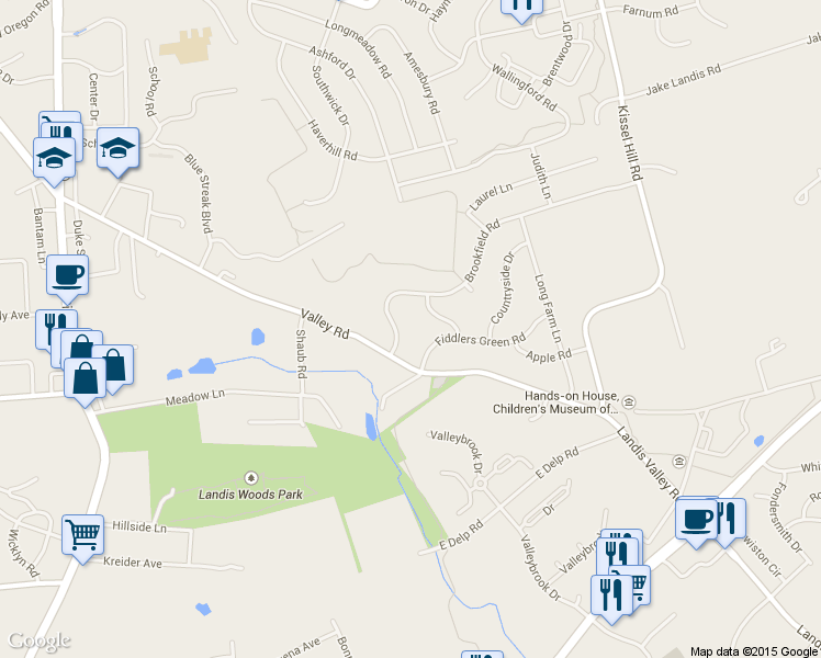 map of restaurants, bars, coffee shops, grocery stores, and more near 2713 Brookfield Rd in Lancaster