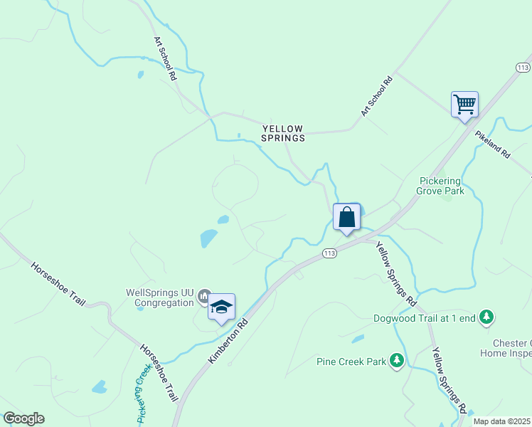 map of restaurants, bars, coffee shops, grocery stores, and more near 1217 Timber Ridge Lane in Chester Springs