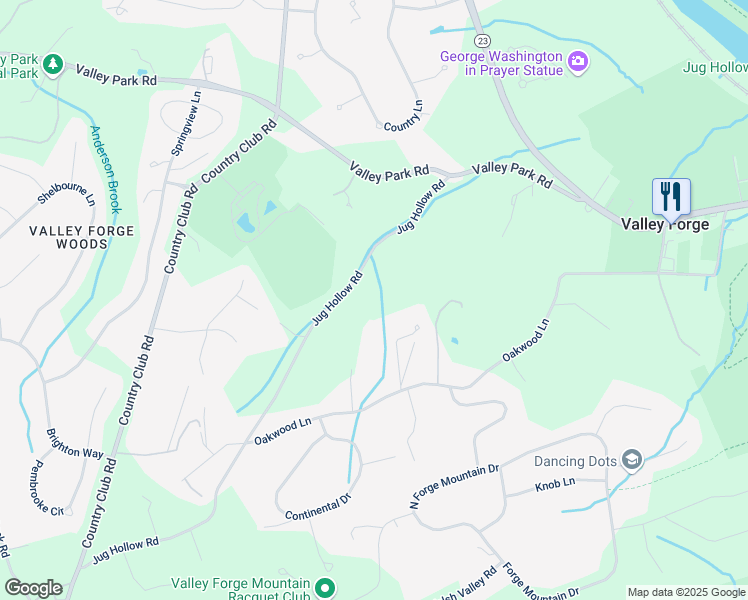 map of restaurants, bars, coffee shops, grocery stores, and more near 70 Jug Hollow Road in Phoenixville