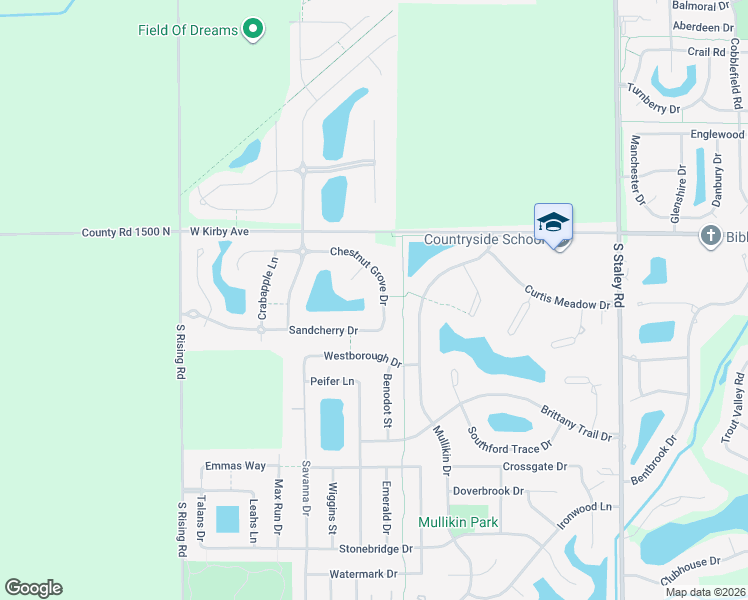 map of restaurants, bars, coffee shops, grocery stores, and more near 4705 Chestnut Grove Drive in Champaign