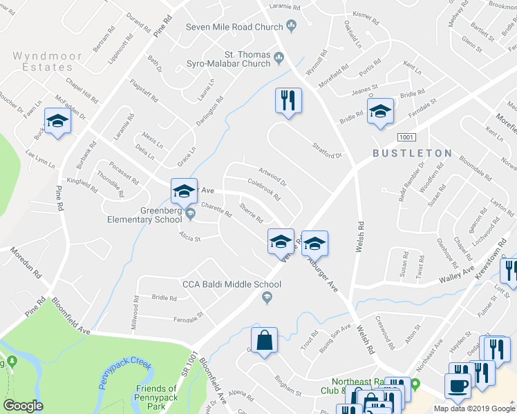 map of restaurants, bars, coffee shops, grocery stores, and more near 720 Alburger Avenue in Philadelphia