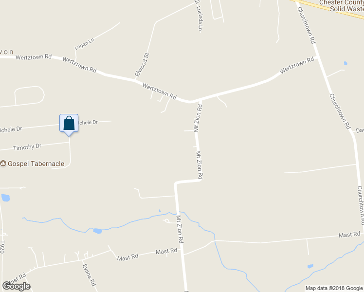 map of restaurants, bars, coffee shops, grocery stores, and more near 926 Mount Zion Road in Narvon