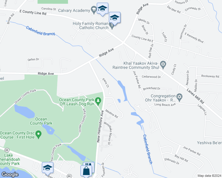 map of restaurants, bars, coffee shops, grocery stores, and more near 1322 Paris Court in Lakewood
