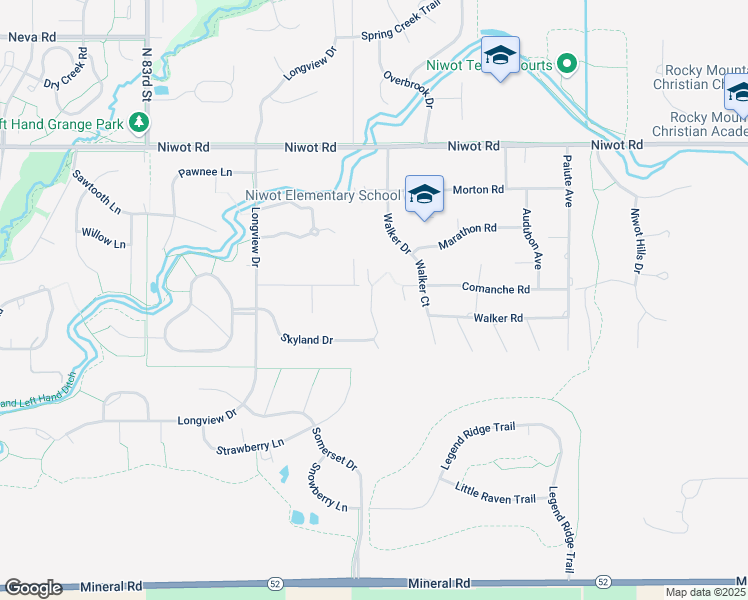 map of restaurants, bars, coffee shops, grocery stores, and more near 8780 Skyland Drive in Longmont