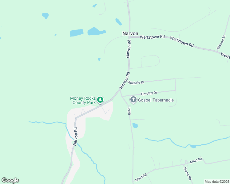 map of restaurants, bars, coffee shops, grocery stores, and more near 957 Narvon Road in Narvon